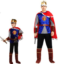 Festa de halloween cosplay traje crianças adulto rei príncipe traje roupas cape natal menino royalty europeu 2024 - compre barato