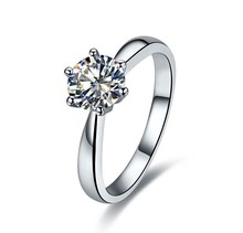 2 Carat Brilliant Round Cut Diamond Engagement Ring Platinum 950 Six Claw South korea Style Magnificent Women Accessories 2024 - buy cheap