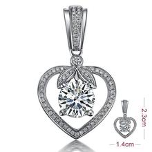 0.3 carat 18k White Gold Natural Diamond Classic Style Wedding Gift Fine Jewelry heart pendant 2024 - buy cheap