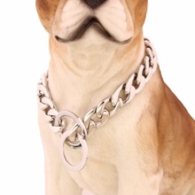 11/13/15/19MM Wide Trendy 316L Stainless Steel Silve Polished 1:1 NK Cuban Chain Pet Dog Collar Choker Necklace 12-34" Wholesale 2024 - buy cheap
