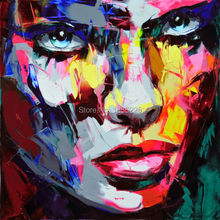 movie poster Nielly Francoise pop street art people face painting 100% handmade knife oil painting on canvas wall decor 2024 - buy cheap