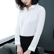 Женская блузка с длинным рукавом, шифоновая блузка черного цвета, офисная блузка 2060 50, 2019 2024 - купить недорого