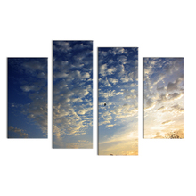 4PCS HD oil painting The sky clouds of birds Wall Art Home Decoration Living Room Print On Canvas Modern oil Painting 2024 - buy cheap