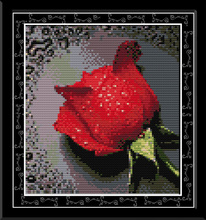 Rosa com orvalho kit de ponto cruz flor 18ct 14ct contagem impressa tela de costura bordado artesanal faça você mesmo 2024 - compre barato