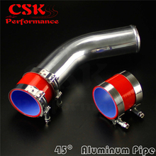 45 Degree 76mm 3" Aluminum Intercooler Piping pipe Tube  hose + Silicone hose w/ T-clamps 2024 - buy cheap