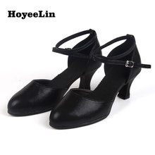 HoYeeLin Modern Dance Shoes Women Ladies Closed Toe Tango Waltz Ballroom Party Dancing Heels Shoes 2024 - buy cheap