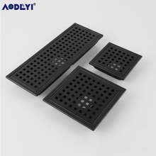 AODEYI Black SUS 304 Stainless Steel Shower Floor Drain Strainer, 4.3/6/12 inch Square Grid Anti-odor Pipe Drain 11-222 2024 - buy cheap