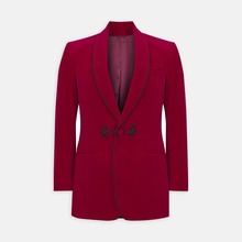 Новейший уникальный дизайн мужской костюм куртка зимняя бархатная красная теплая куртка модное платье жениха Свадебная вечеринка 2024 - купить недорого