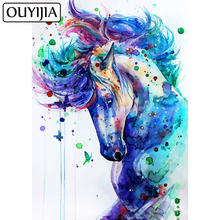 OUYIJIA Horse 5D Diamond Painting Full Square Mosaic Picture Rhinestone Embroidery Needlework Diamond Home Decoration 2024 - buy cheap
