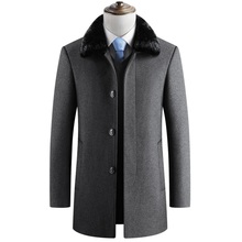 Men Wool Coat Men's Autumn Winter Thicken Warm Wool Jackets Overcoat Middle-aged Casual Woolen Coat Outerwear Male jaqueta 2024 - buy cheap