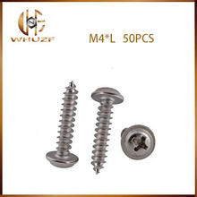 Self-tapping Tapping Screw Phillips Cross Round Bolt With Washer Pad M4*8/10/12mm bolts free shipping 2024 - buy cheap