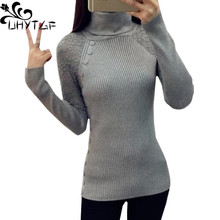 UHYTGF Autumn Winter Sweaters Ladie New Turtleneck Lace Long Sleeve Knit Sweater Pullover Women Slim Elasticity Warm Sweater 803 2024 - buy cheap