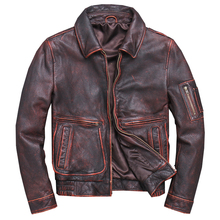 Vintage Mens Genuine Leather Jackets and Coat Motorcycle Real Cow Cowhide Winter Outerwear jaqueta masculino couro Plus Size 5XL 2024 - buy cheap