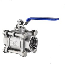BSPT 1/2" DN15-DN100 3 Piece Full Port Ball Valve Thread Type Stainless Steel 316 1000psi Handle with Blue Vinly Insulation 2024 - buy cheap
