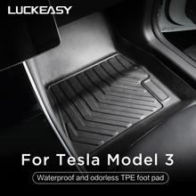 LUCKEASY для выбора Tesla модель 3 полный набор под заказ подходит для всех погодных коврик экологически чистый водонепроницаемый TPE коврик 2024 - купить недорого