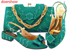 Doershow Italia a la moda Zapatos y Bolsa zapato para boda de estilo africano y bolsa conjunto de zapato italiano y bolso de verano conjunto de mujer! HH1-28 2024 - compra barato