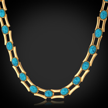 Choker Necklace Fashion Jewelry For Women / Men Green Collares Vintage Fashion Jewelry Gold Color Necklace N5148 2024 - buy cheap