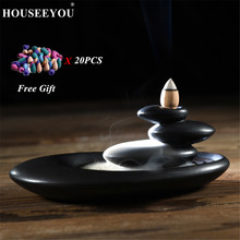 Caixa de incensário para decoração de casa, queimador de incenso budista em cerâmica criativa para aromaterapia + 20 peças 2024 - compre barato