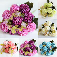 10 heads/Bouquet Artificial chrysanthemum Flower Silk Hydrangea Bud Flower Fake Plant Wedding Supplies DIY Festival Home Decor 2024 - buy cheap