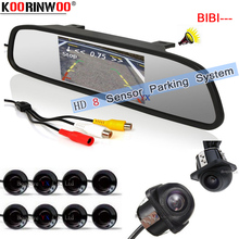 Koorinwoo Multicolor HD Car Video Parking 8 Sensors Monitor Front Camera Rear view Camera With Mirror Monitor Black White Grey 2024 - buy cheap