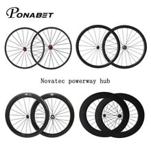 Rueda de carbono Novatec Powerway China, juego de ruedas de 38mm, 50mm, 60mm, 88mm, Clincher Tubular 700C 2024 - compra barato