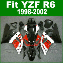 Free Custom Plastic parts for YAMAHA R6 fairing kits 1998 1999 2000 2001 2002  black  red  YZF R6 fairings98 -02 bodywork 2024 - buy cheap
