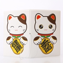 White Fortune Cat Passport Holder ID Card Holder 3D Design PVC Leather Business Card Bag Passport Cover 14*9.6CM 2024 - buy cheap