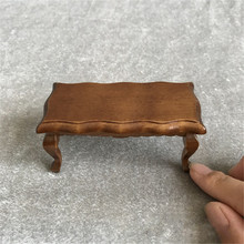 Mesa de té en miniatura de madera para niñas, mini muebles, casa de muñecas, juguete para juego de imitación, regalos, Colección para niños, 1:12 2024 - compra barato