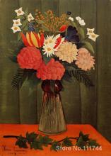 Canvas art Bouquet of Flowers with an Ivy Branch by Henri Rousseau paintings High quality Hand painted 2024 - buy cheap