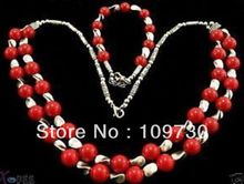 Jewelry Pretty Set Jewelry tibet A Red Coral Beads Necklace&Bracelet 2024 - buy cheap