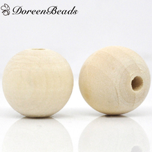 DoreenBeads 50 Pieces Round Natural Color Wooden Spacer Beads Wood About 17mm-18mm Dia. Jewelry Making Accessories (B12713) 2024 - buy cheap