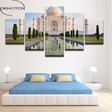 OKHOTCN Canvas Wall Art Pictures Framed Home Decor Room Poster 5 panel Taj Mahal River View HD Printed Abstract Painting 2024 - buy cheap