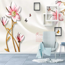 Decorative wallpaper Small fresh style magnolia jewelry 3D  box background wall 2024 - buy cheap
