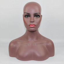 Cabeça de manequim afro-americana em fibra de vidro realista, cabeça de manequim feminina preta para perucas com tela 2024 - compre barato