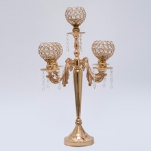 5-arms Wedding Crystal Centerpiece Gold Candelabras Table Centerpiece 2024 - buy cheap
