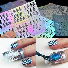 1piece 8*6cm Grid Stencil Reusable Nail Art Vinyls Stencils Hollow Stickers Tips Decal Decoration DIY Tool for Woman/Girls 2024 - buy cheap