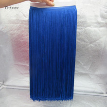 wholesale 10Yards 100cm Wide Lace Fringe Trim Tassel Royal blue Fringe Trimming Lace DIY Latin Dress Stage Clothes Accessories 2024 - buy cheap