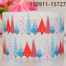 free shipping 50 yards 1 " 25 mm tree pattern print grosgrain tape merry Christmas DIY party decoration 2024 - buy cheap