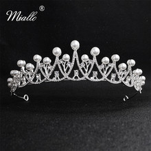 Miallo-tiara para casamento com pérolas e laterais, joia para cabelo de noiva, diadema para mulheres, 2019 2024 - compre barato