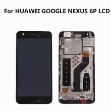 Preto original para 5.7 "huawei google nexus 6p display lcd digitador da tela de toque com montagem quadro substituição nexus 6p lcd 2024 - compre barato