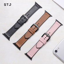 STJ Leather Silicone Band for Apple Watch Series 3/2/1 38mm 42mm Bracelet Watchband for iwatch Series 4 40mm 44mm Sports Strap 2024 - buy cheap
