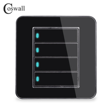 Настенный светильник Coswall от производителя, настенный выключатель с 2 режимами работы, светодиодный индикатор, акриловая Хрустальная панель 2024 - купить недорого