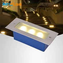 Luz de led para escada, de alumínio, área externa, lâmpada embutida, 85-265v, refletor moderno, iluminação para parede, subterrânea 2024 - compre barato
