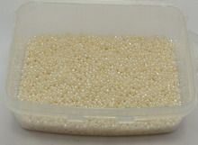 10000 Ceylon Pearl Cream Glass Seed Beads 1.5mm (12/0) + Storage Box 2024 - buy cheap