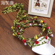 Haimeikang Bridesmaid Artificial Flower Headband Wreath Paper Flowers Hairband Hair Accessories Flower Crown Beach Headwear 2024 - buy cheap