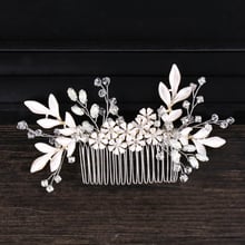 Trendy Silver Color Flower Hair Comb Crystal Rhinestone Elegant Hair Jewelry Bride Exquisite Design Wedding Hair Accessorie Gift 2024 - buy cheap