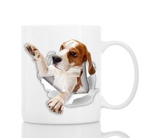 Caneca engraçada do cão do beagle cerâmica 11oz caneca de café engraçada | presente perfeito do amante do cão | caneca de café da novidade bonito presente grande aniversário ou c 2024 - compre barato