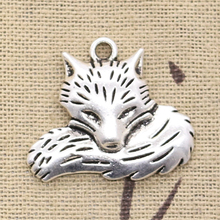 3pcs Charms Wolf Tail Fox 24x28mm Antique Making Pendant fit,Vintage Tibetan Bronze Silver color,DIY Handmade Jewelry 2024 - buy cheap