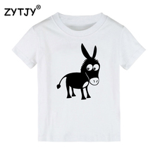 Asno bonito Impressão Crianças tshirt Da Menina Do Menino t shirt Para Crianças Roupa Da Criança Engraçado Tumblr Top Tees Drop Ship Y-122 2024 - compre barato