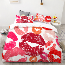 3D Digital Printing Custom Bedding Set,Quilt/Duvet Cover Set Twin Full Queen King,Wedding Bedclothes Sexy red lips Drop Shipping 2024 - buy cheap